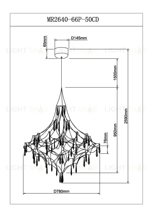 Подвесная люстра Myfar Allegria MR2640-66P-50CD MR2640-66P-50CD