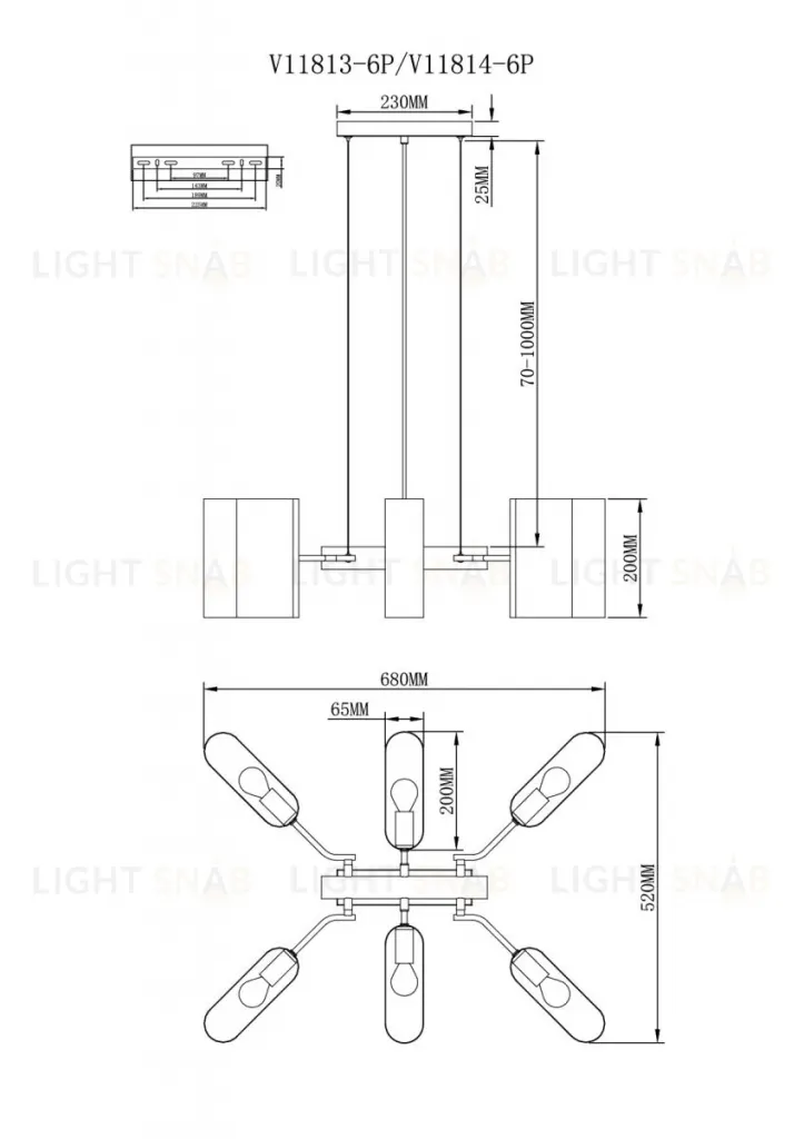 Подвесная люстра Moderli Metalicana V11813-6P V11813-6P