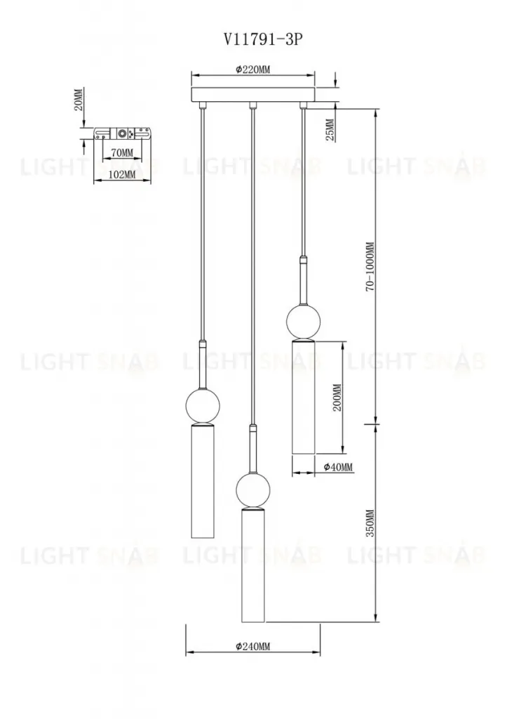 Подвесной светильник Moderli Illis V11791-3P V11791-3P