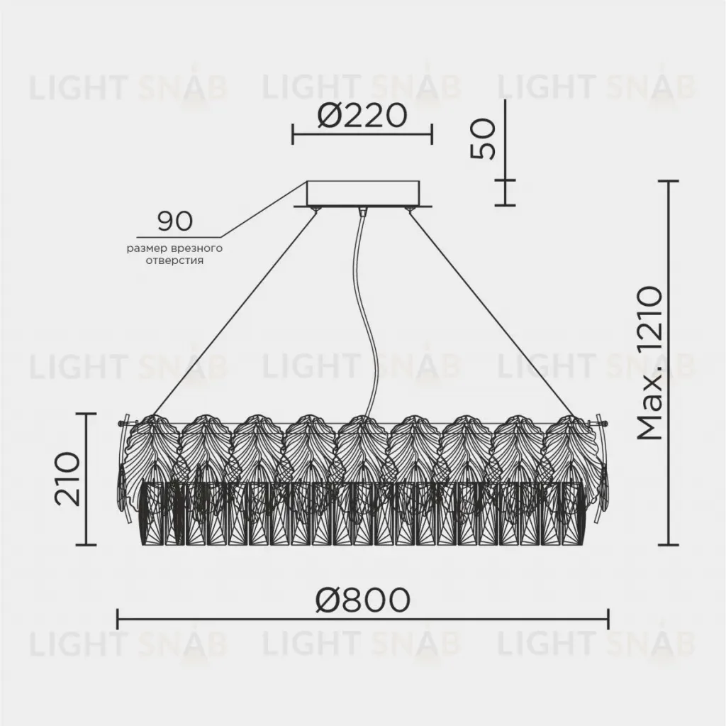 Подвесная люстра Modelux ML.7445.800 GD ML.7445.800 GD