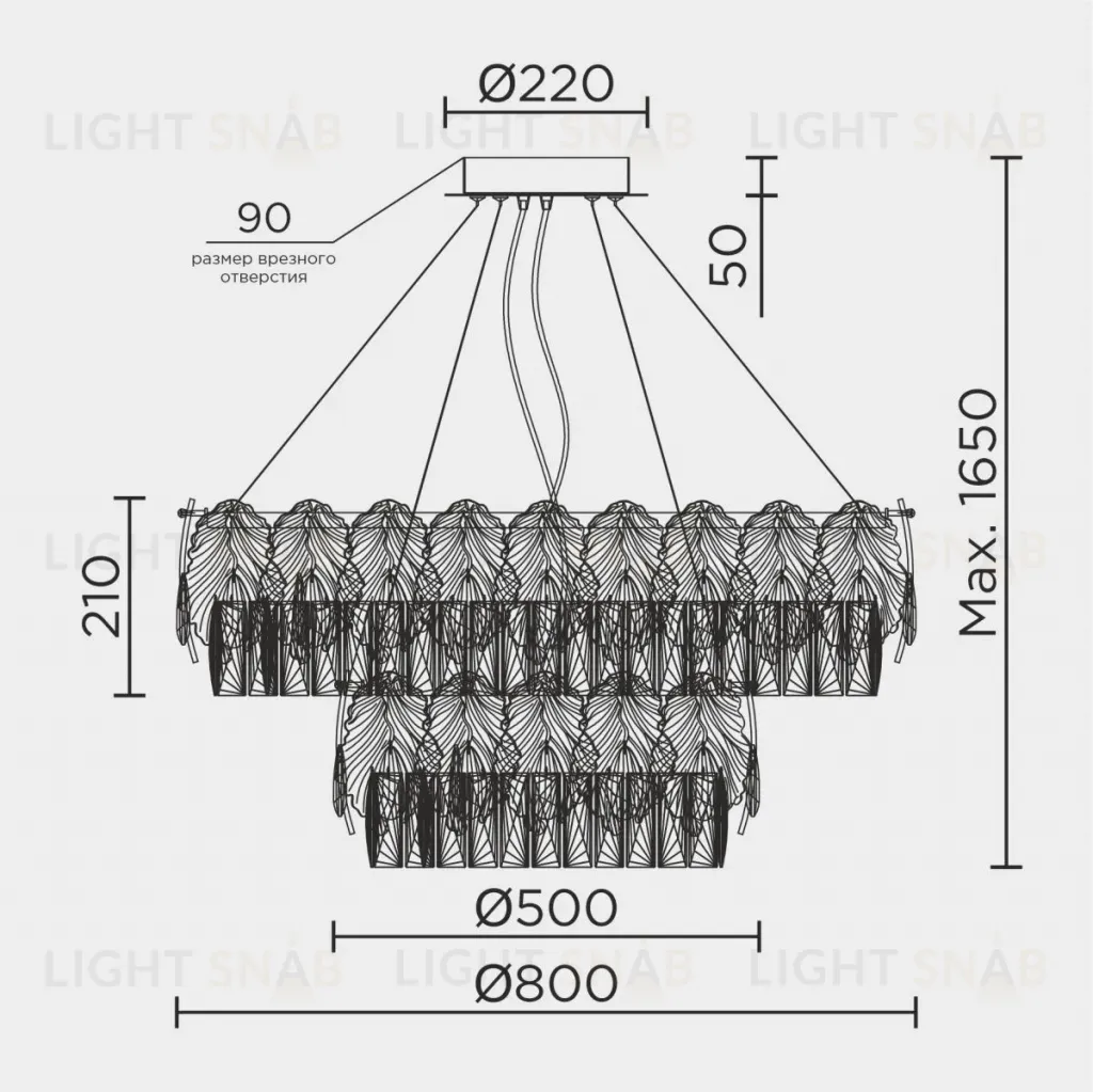 Подвесная люстра Modelux ML.7445.800.500 GD ML.7445.800.500 GD