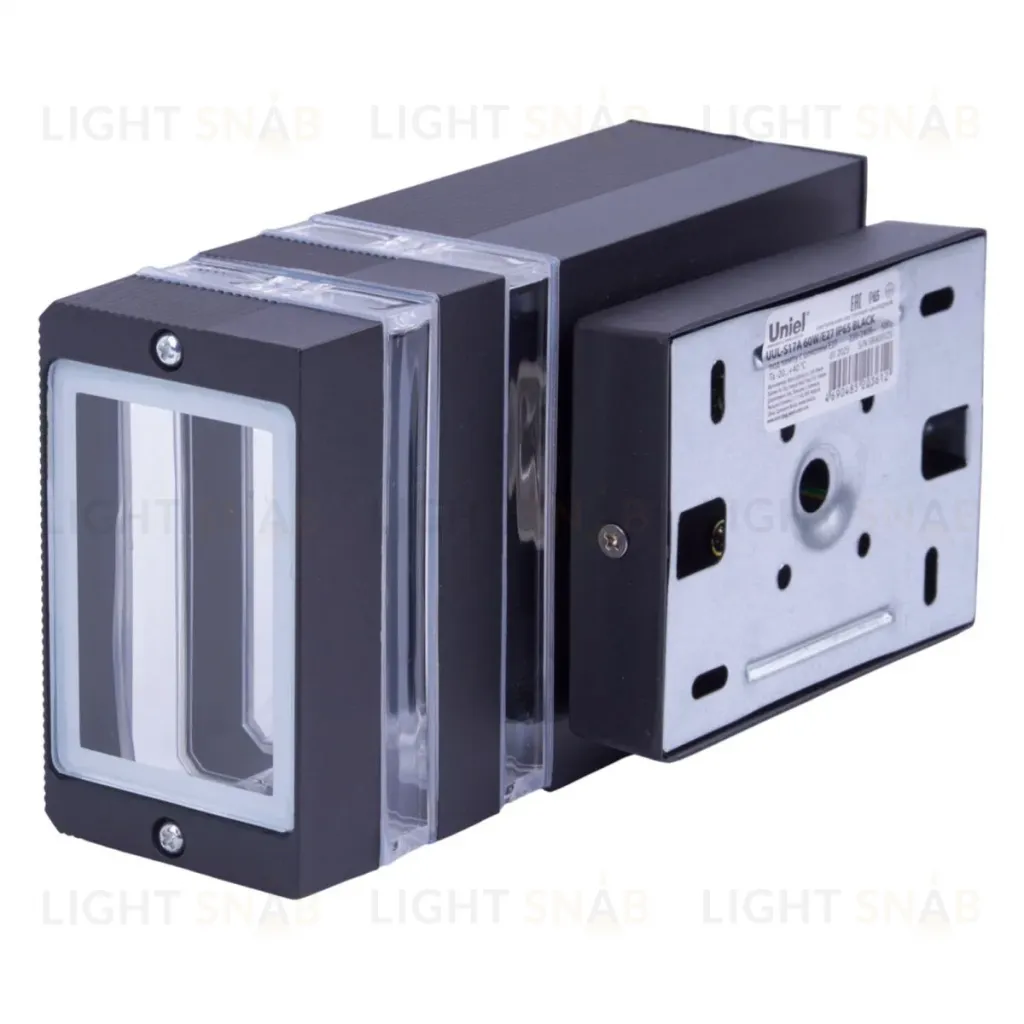 Уличный настенный светильник Uniel UL-00012918 UUL-S17A 60W/E27 IP65 BLACK UUL-S17A 60W/E27 IP65 BLACK