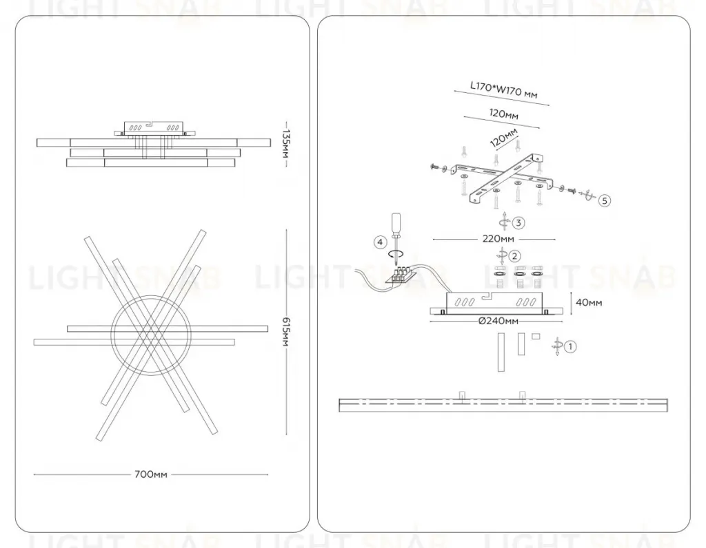 Потолочный светильник Ambrella Light Comfort LineTech FL6271 FL6271