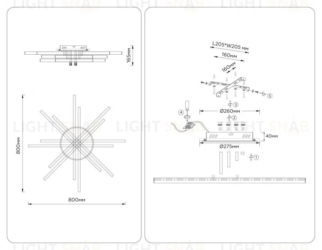 Потолочный светильник Ambrella Light Comfort LineTech FL6275 FL6275