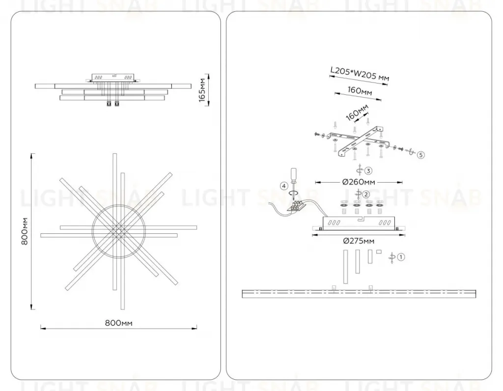 Потолочный светильник Ambrella Light Comfort LineTech FL6276 FL6276