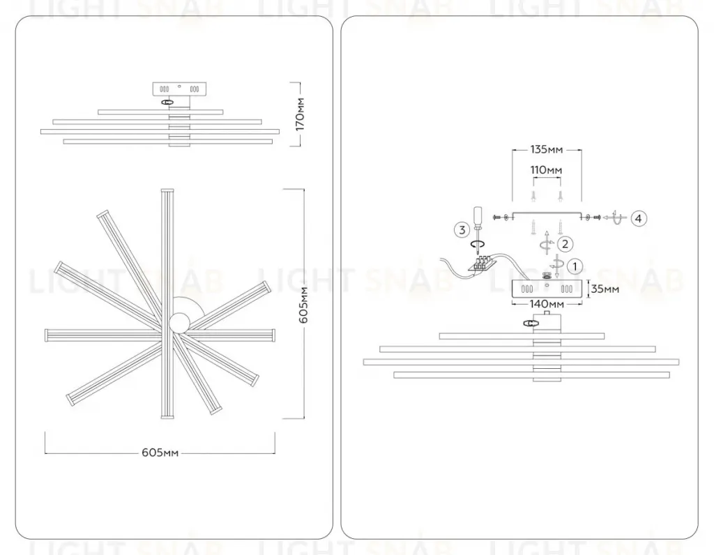 Потолочный светильник Ambrella Light Comfort LineTech FL6221 FL6221