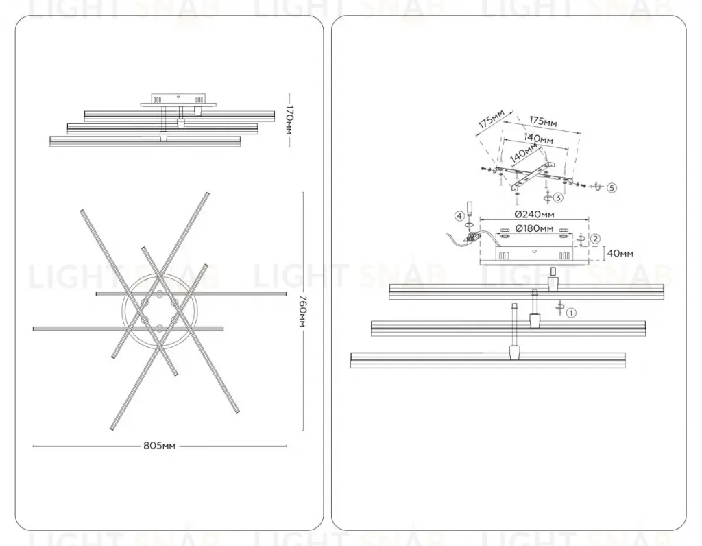 Потолочный светильник Ambrella Light Comfort LineTech FL6251 FL6251