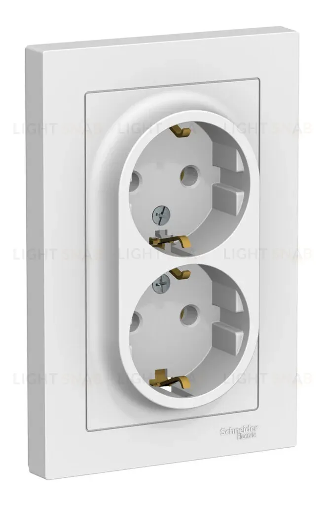 Розетка двойная с/з, 16А, в сборе Systeme Electric AtlasDesign Лотос ATN001324 ATN001324