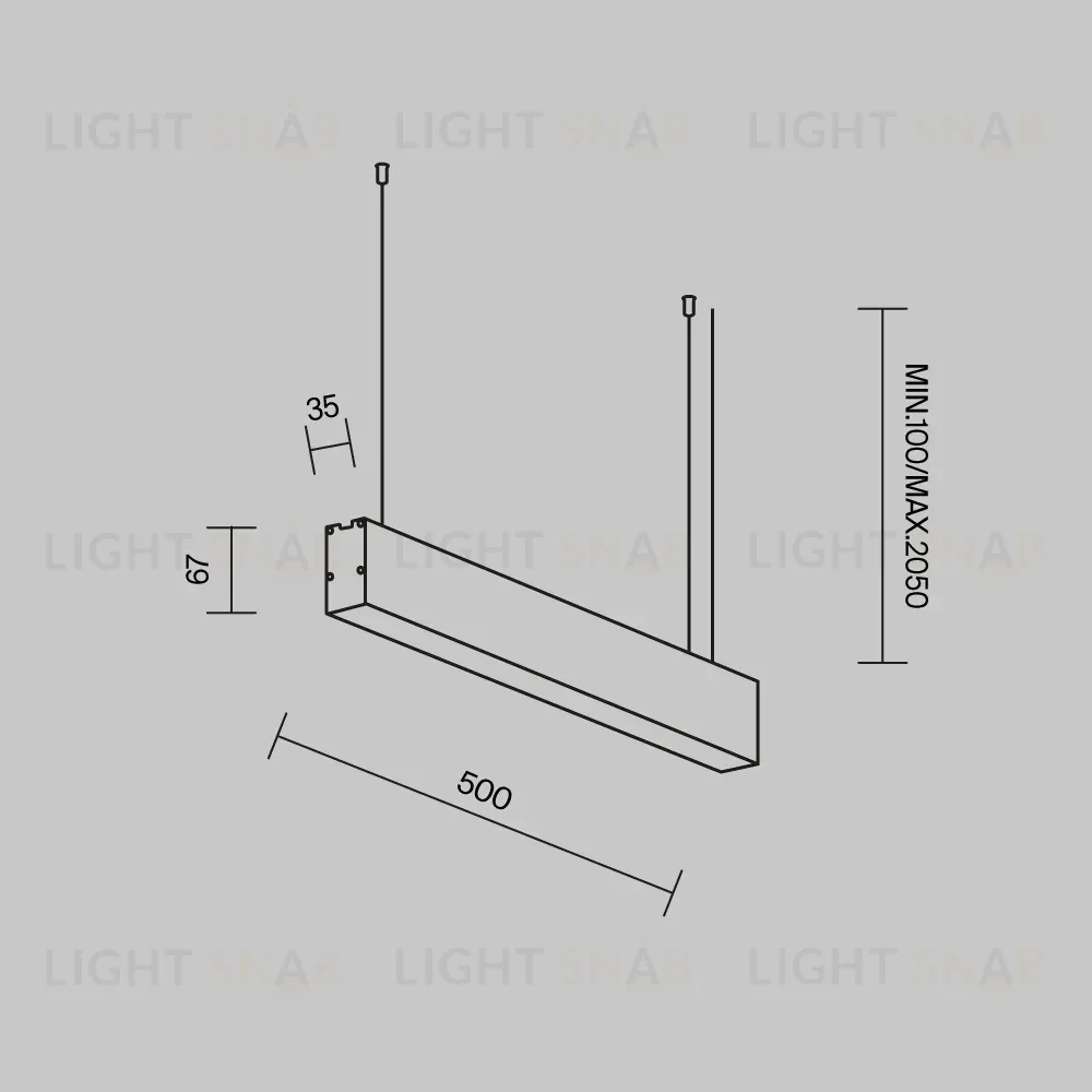 Линейный подвесной светильник Maytoni Technical LL312041 LL312041