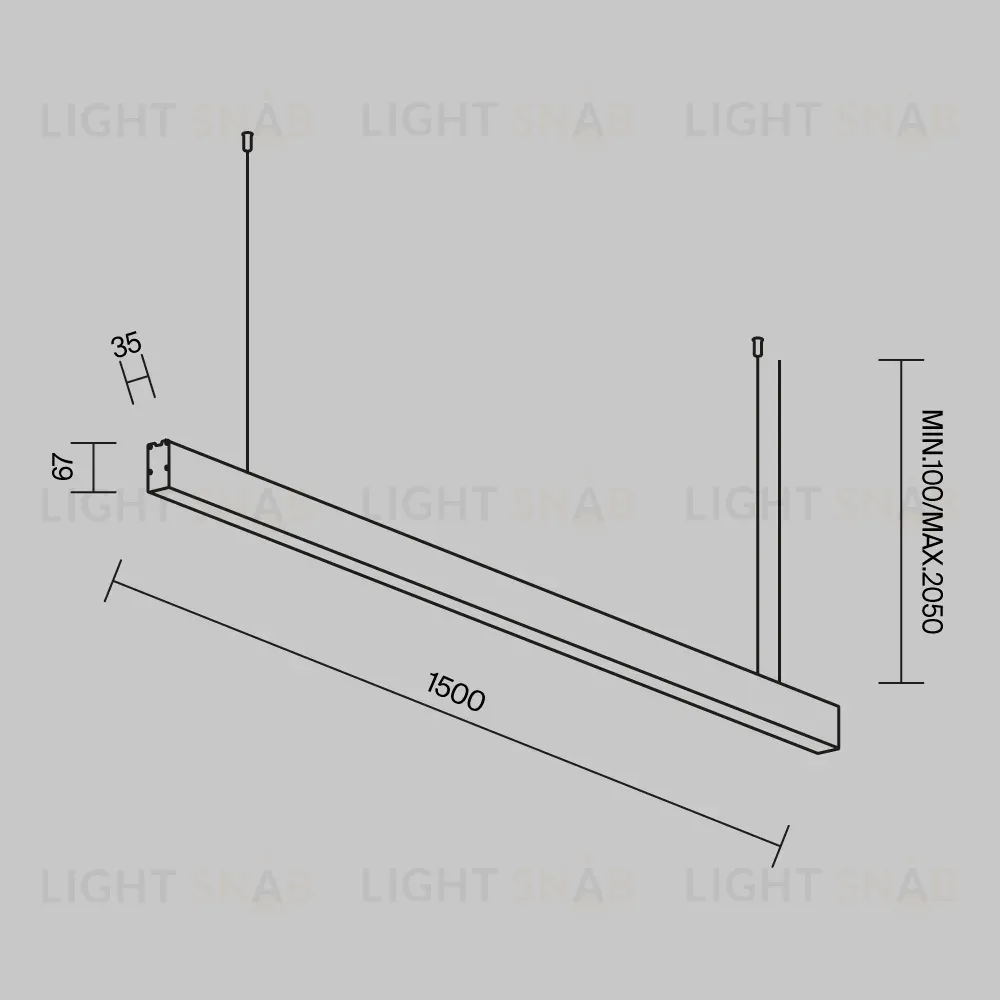 Линейный подвесной светильник Maytoni Technical LL312038 LL312038