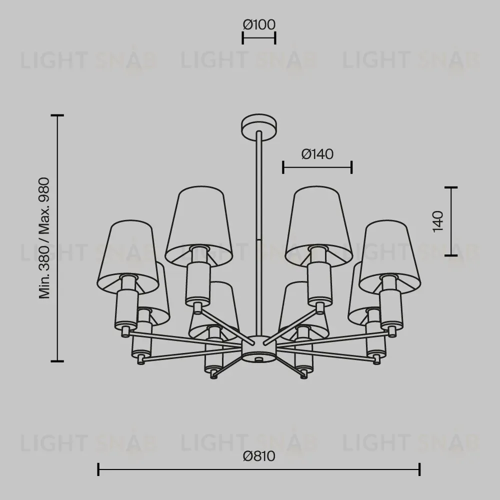 Люстра на штанге Maytoni Lira MOD483PL-08BS MOD483PL-08BS
