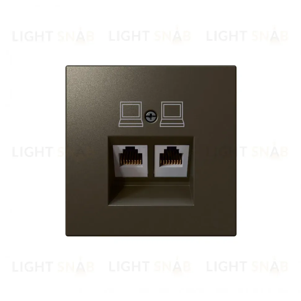 Интернет-розетка RJ45 двойная с накладкой Jasmart FD6106BR FD6106BR