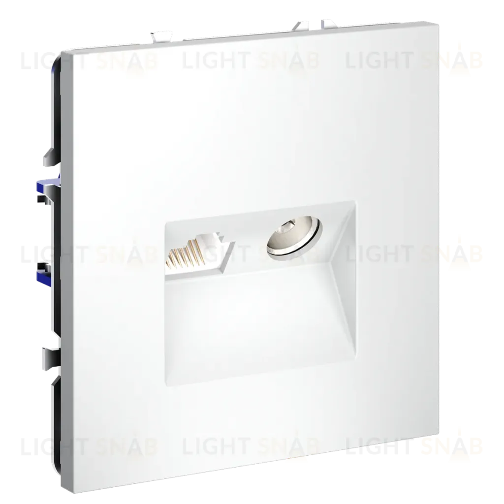 Розетка телевизионная встраиваемая Voltum S70 TV+RJ45 кат. 6, (белый матовый) VLS060702 VLS060702