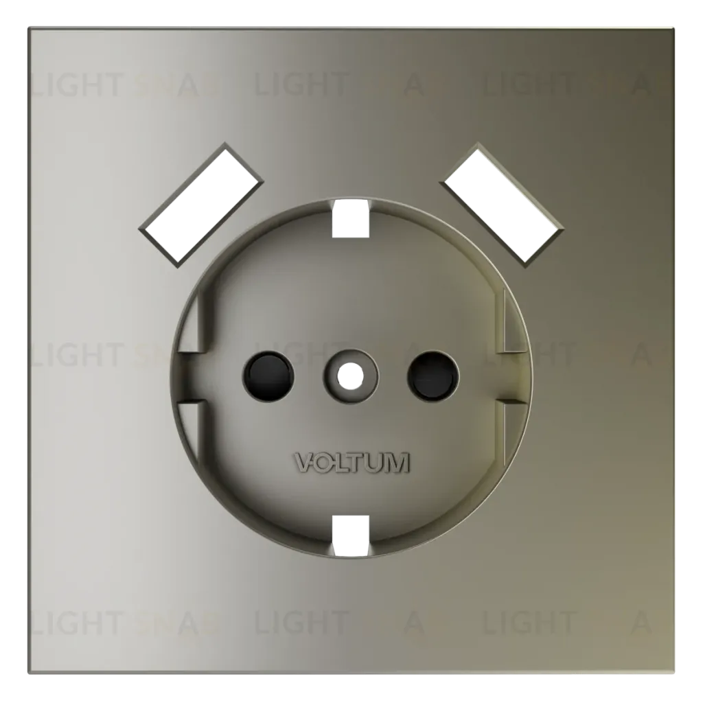 Накладка для розетки с заземлением и защитными шторками, с USB A+A Voltum S70 (шелк) VLS000904 VLS000904