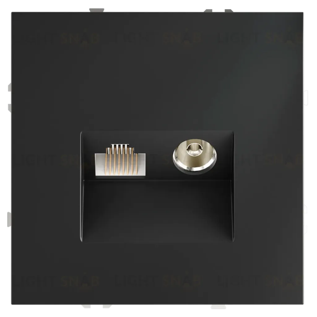 Розетка телевизионная встраиваемая Voltum S70 TV+RJ45 кат. 6, (графит) VLS060707 VLS060707