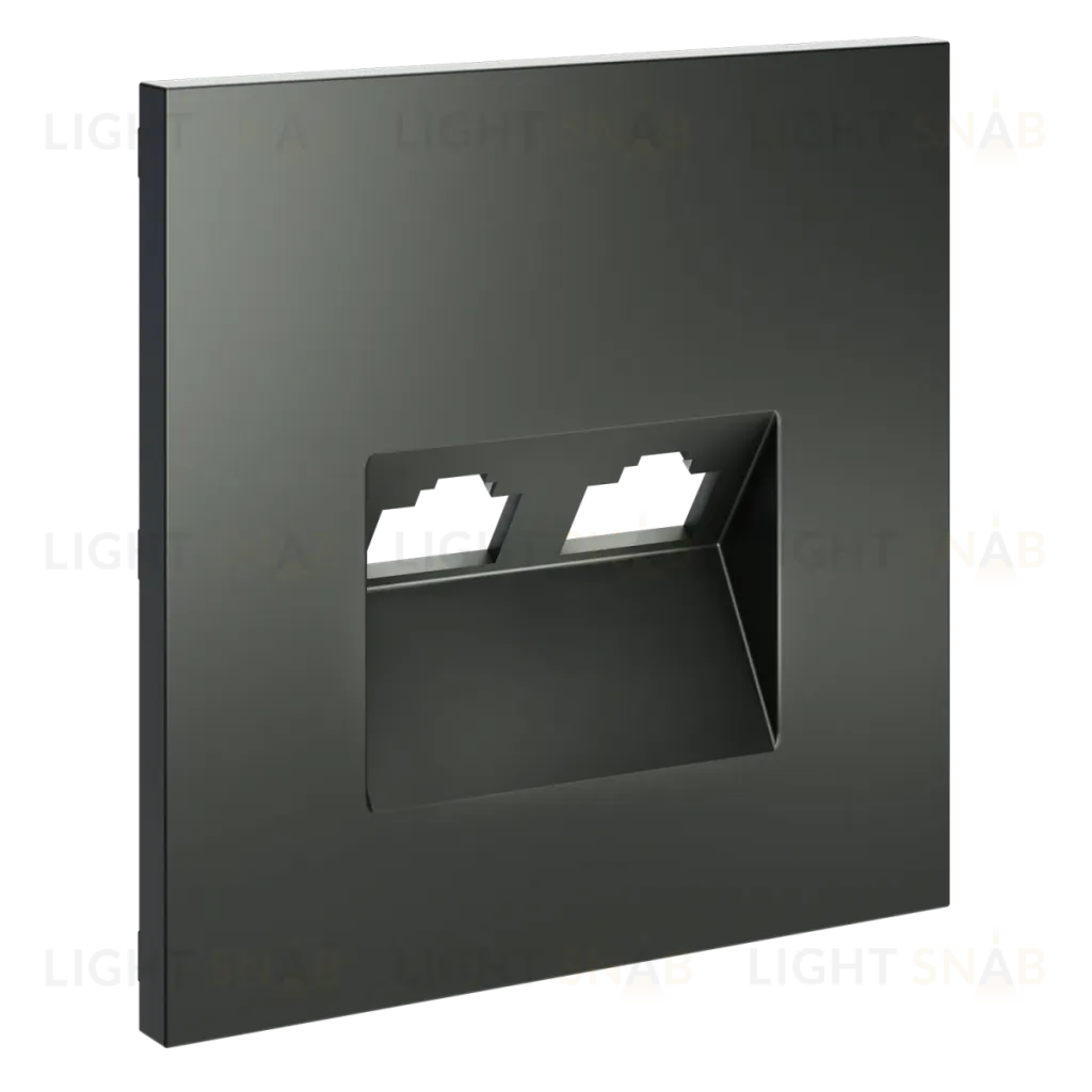 Накладка для розетки компьютерной двойной RJ45+RJ45 кат.6 Voltum S70 (титан) VLS001406 VLS001406