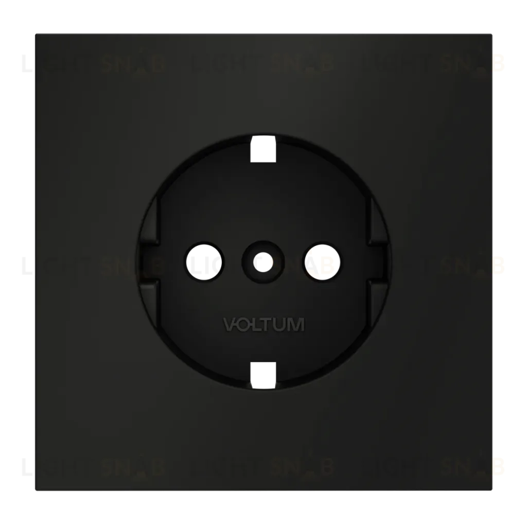 Накладка для розетки с заземлением Voltum S70 (черный матовый) VLS000608 VLS000608