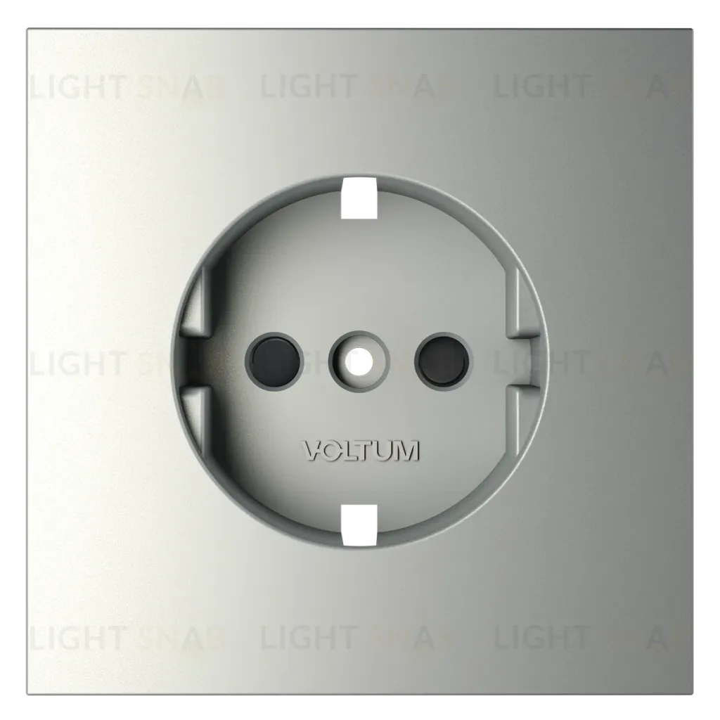 Накладка для розетки с заземлением и защитными шторками Voltum S70 (сталь) VLS000705 VLS000705