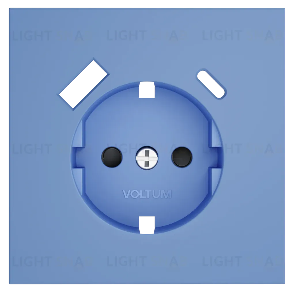 Накладка для розетки с заземлением и защитными шторками, с USB A+C Voltum S70 (деним) VLS001015 VLS001015