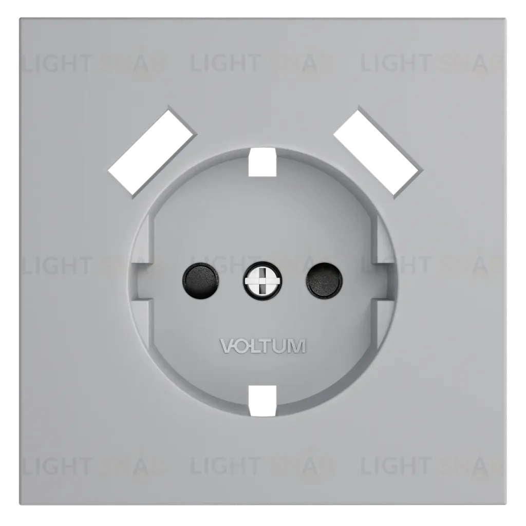 Накладка для розетки с заземлением и защитными шторками, с USB A+A Voltum S70 (серый) VLS000916 VLS000916