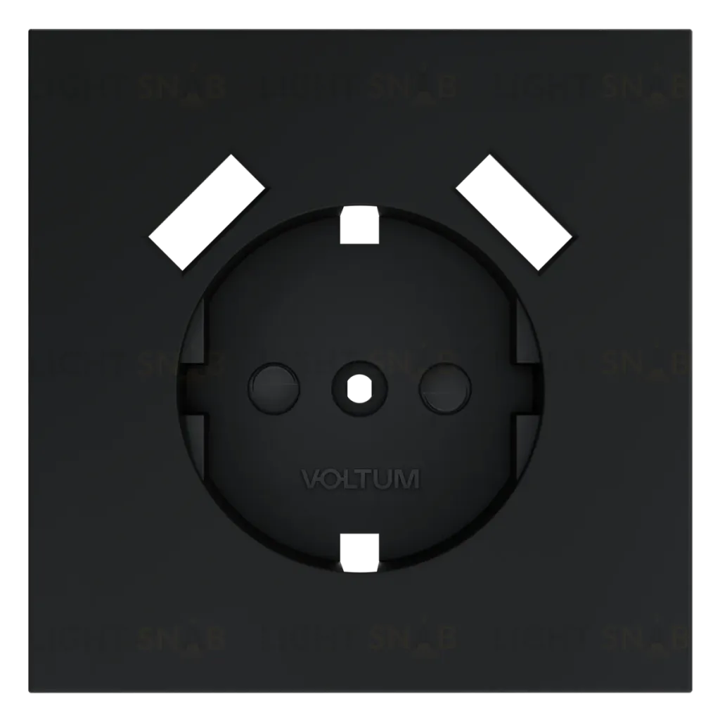 Накладка для розетки с заземлением и защитными шторками, с USB A+A Voltum S70 (графит) VLS000907 VLS000907