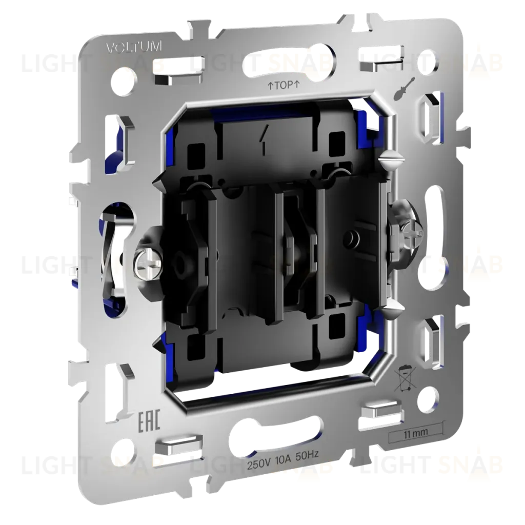 Механизм выключателя двухклавишного 10А Voltum S70 VLS0201M VLS0201M