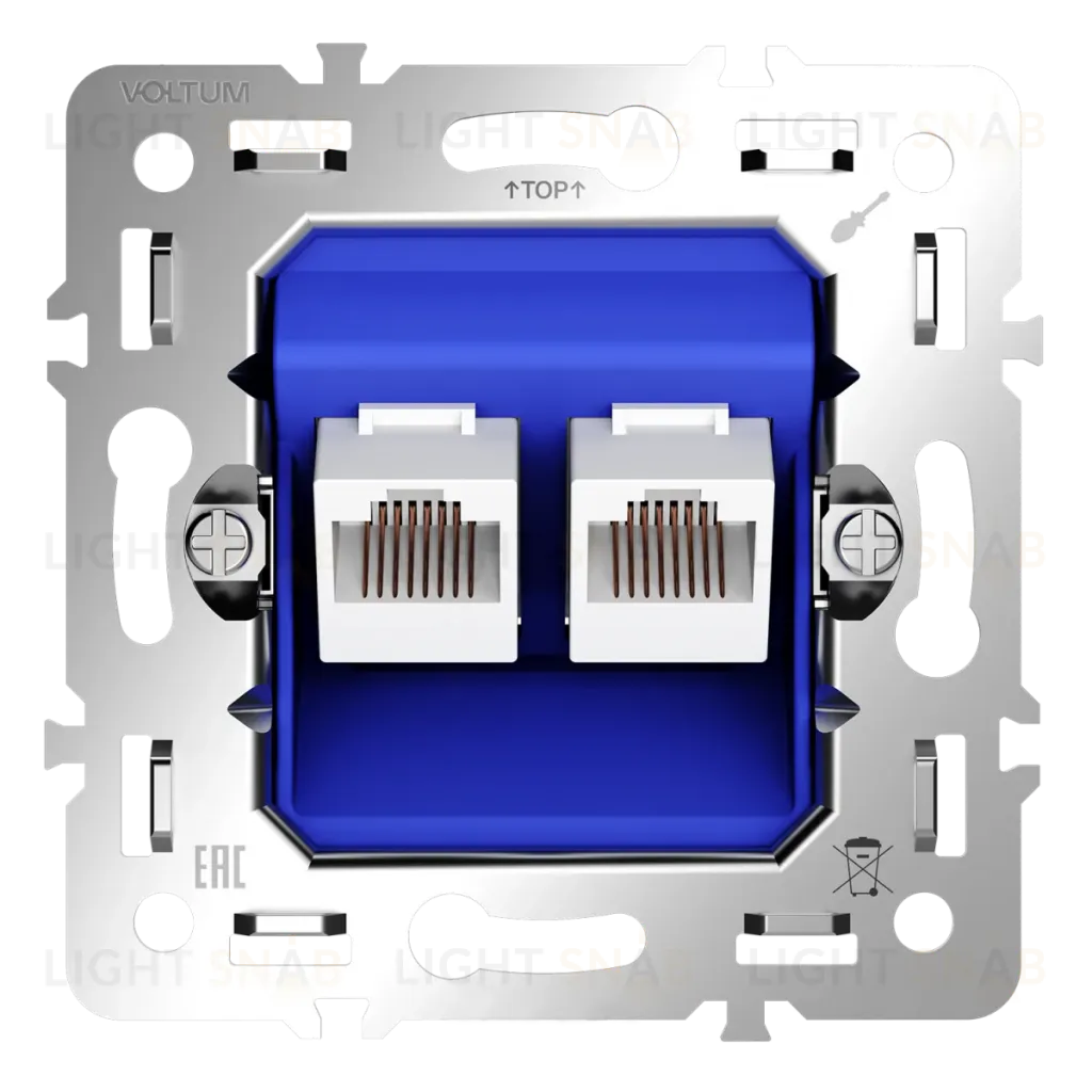 Механизм розетки компьютерной двойной RJ45+RJ45 кат.6 Voltum S70 VLS0602M VLS0602M