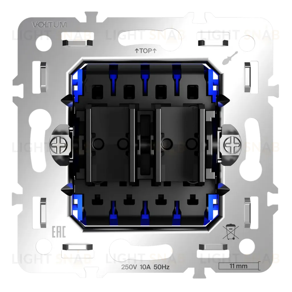 Механизм перекрестного переключателя двухклавишного 10А Voltum S70 VLS0205M VLS0205M