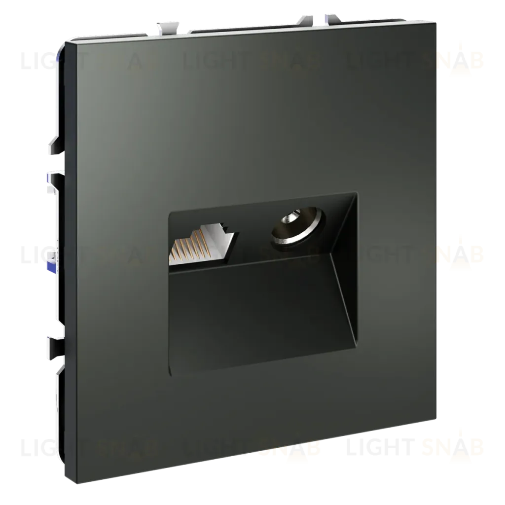 Розетка телевизионная встраиваемая Voltum S70 TV+RJ45 кат. 6, (титан) VLS060706 VLS060706
