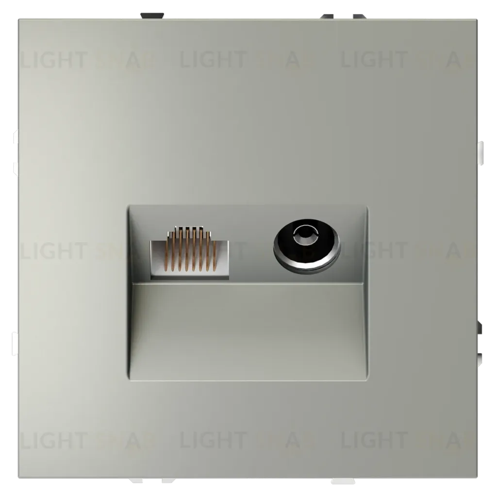 Розетка телевизионная встраиваемая Voltum S70 TV+RJ45 кат. 6, (сталь) VLS060705 VLS060705