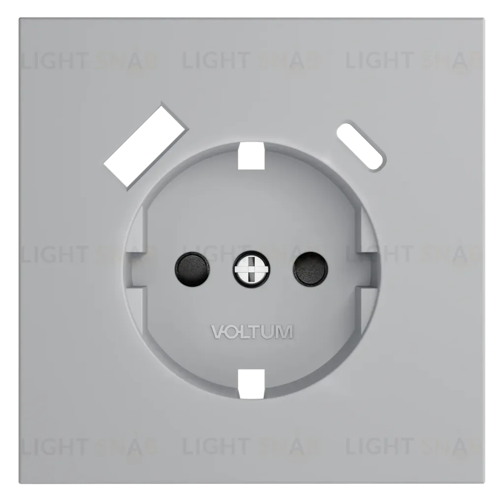 Накладка для розетки с заземлением и защитными шторками, с USB A+C Voltum S70 (серый) VLS001016 VLS001016