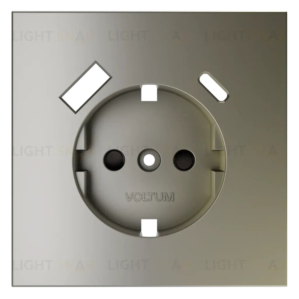 Накладка для розетки с заземлением и защитными шторками, с USB A+C Voltum S70 (шелк) VLS001004 VLS001004