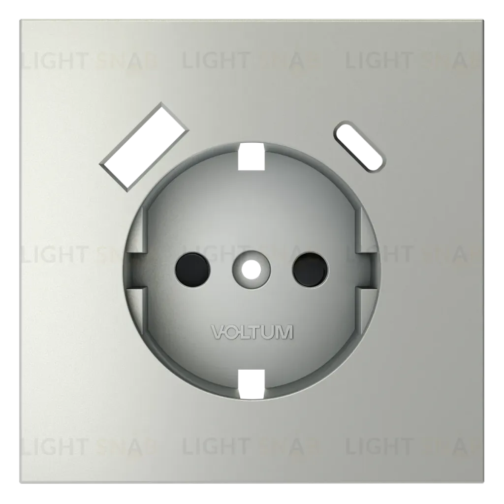 Накладка для розетки с заземлением и защитными шторками, с USB A+C Voltum S70 (сталь) VLS001005 VLS001005