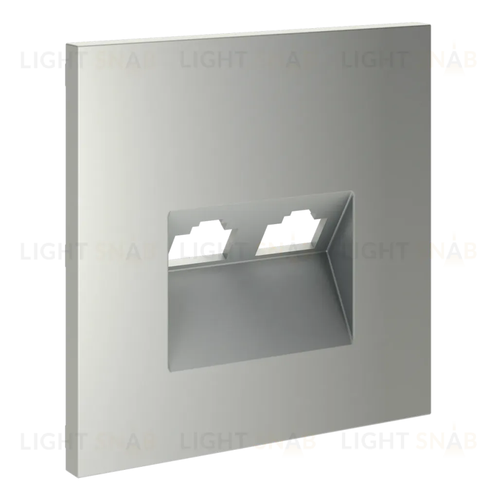 Накладка для розетки компьютерной двойной RJ45+RJ45 кат.6 Voltum S70 (сталь) VLS001405 VLS001405