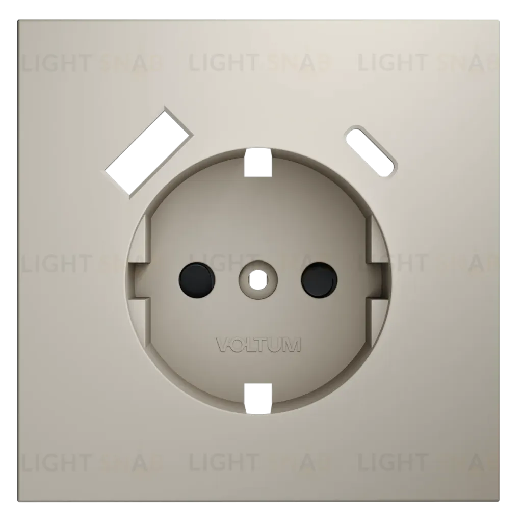 Накладка для розетки с заземлением и защитными шторками, с USB A+C Voltum S70 (кашемир) VLS001003 VLS001003