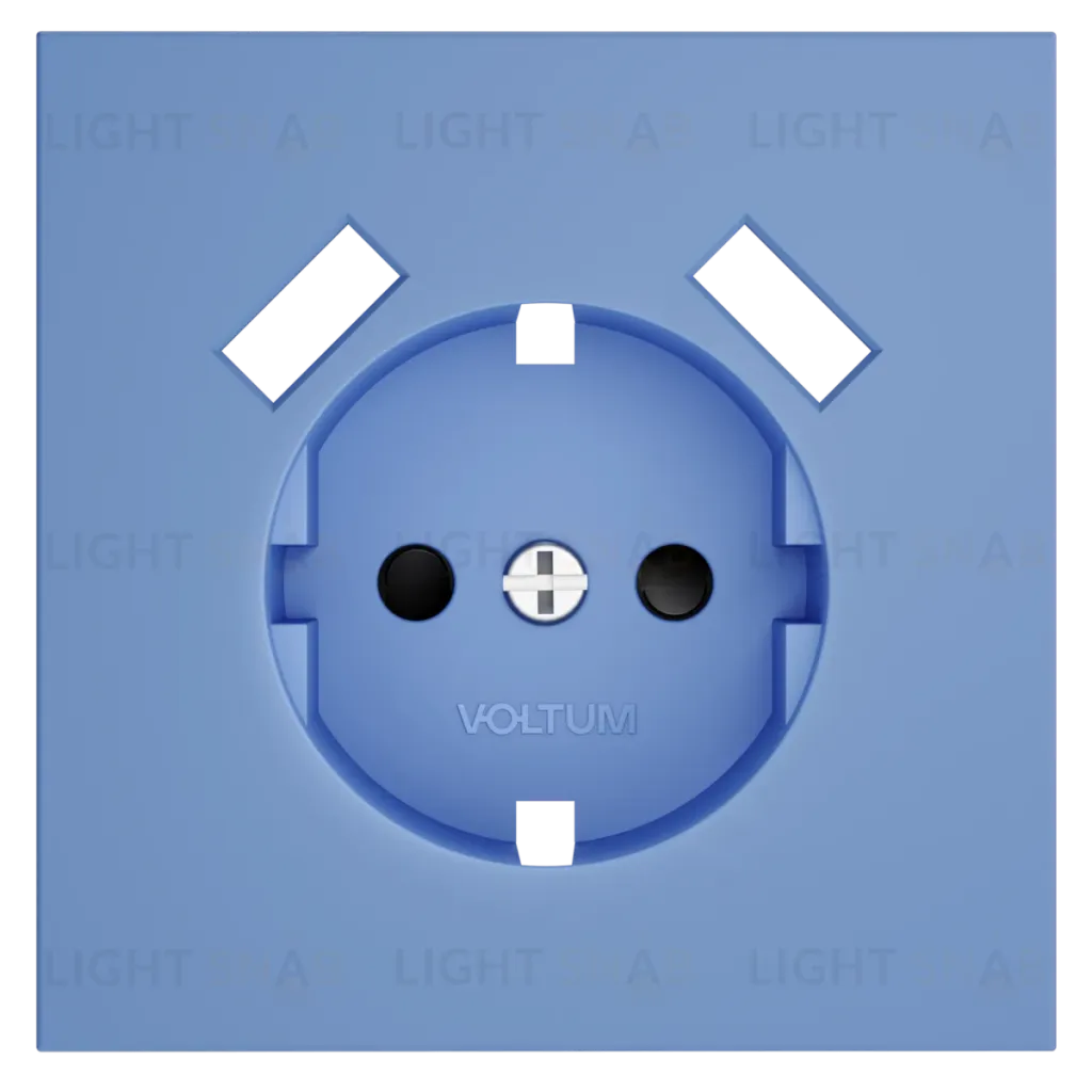 Накладка для розетки с заземлением и защитными шторками, с USB A+A Voltum S70 (деним) VLS000915 VLS000915