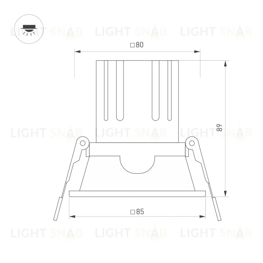 Карданный светильник Arlight MS-FLOW-BUILT-S85x85-12W Warm3000 (WH, 55 deg, 230V) (IP20 Металл) 055918 055918
