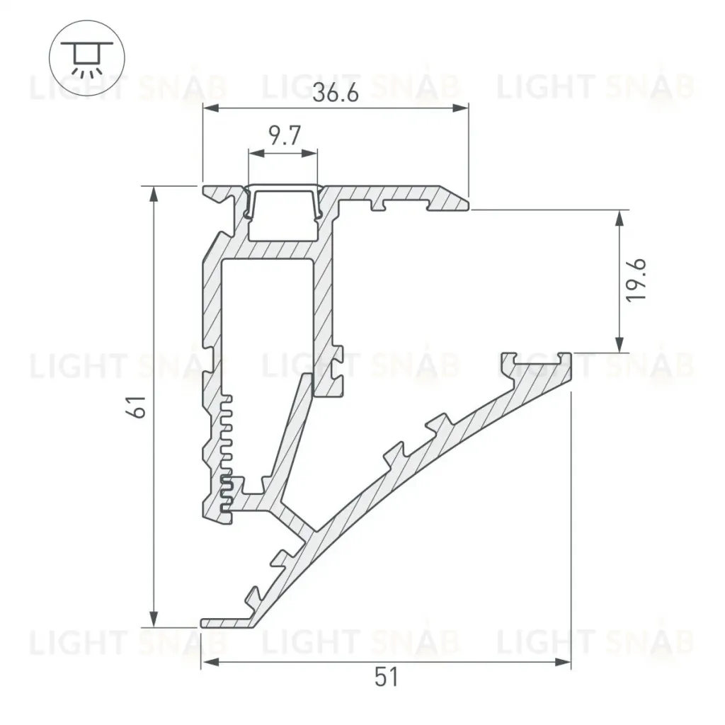 Профиль Arlight SHELF-600-2000 ANOD (Алюминий) 060498 060498