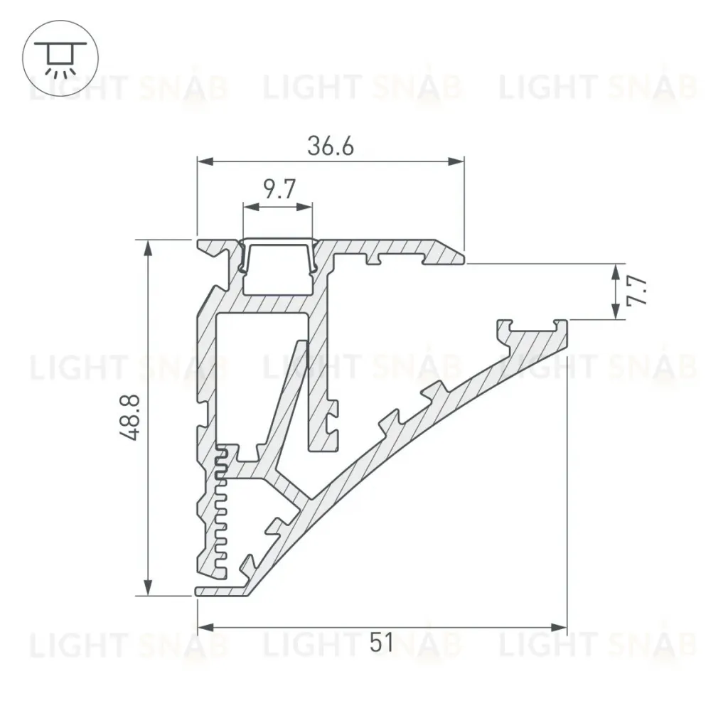 Профиль Arlight SHELF-600-2000 ANOD (Алюминий) 060498 060498