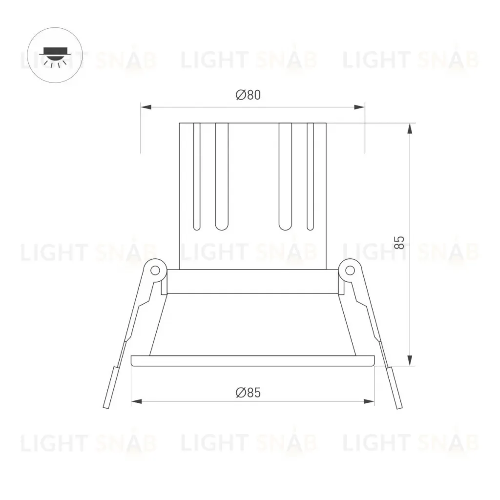 Карданный светильник Arlight MS-FLOW-BUILT-R85-12W Day4000 (WH, 55 deg, 230V) (IP20 Металл) 060912 060912