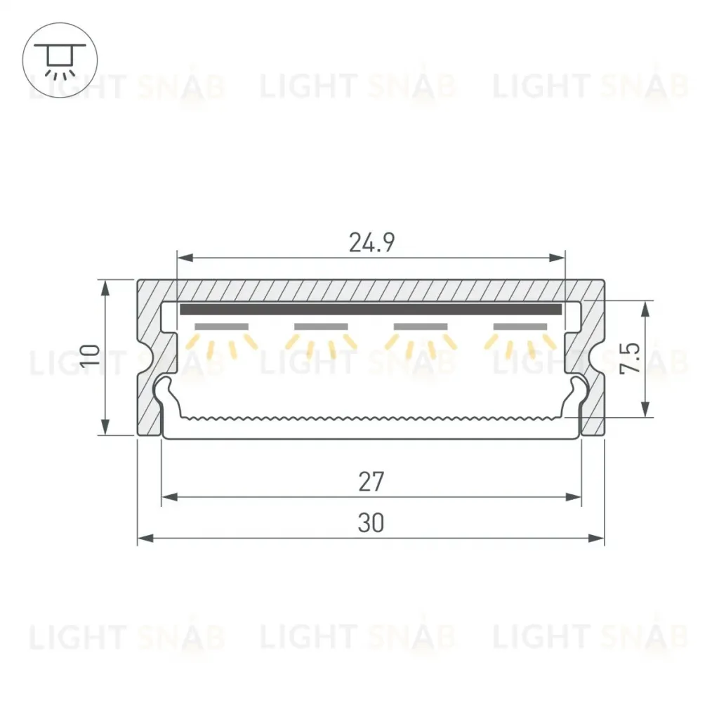 Профиль Arlight LINE-3010-2000 ANOD (Алюминий) 061543 061543