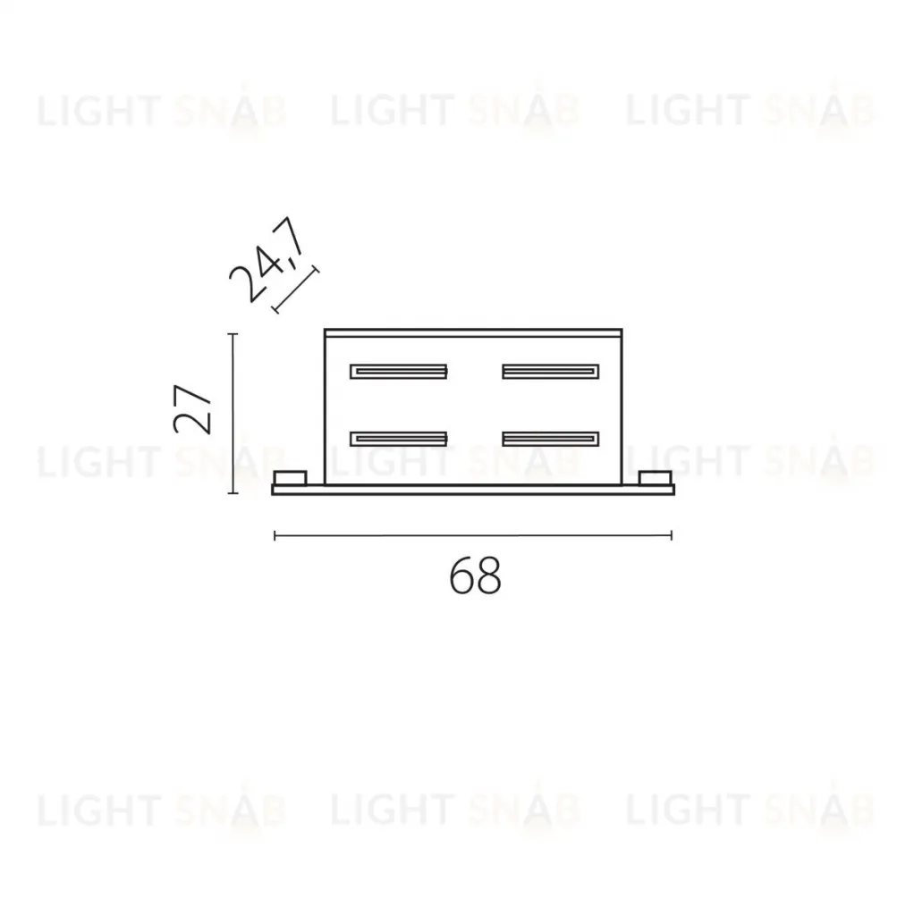 Соединение прямое встраиваемое к треку 5030xx-R Lightstar Quattro 503107-R 503107-R