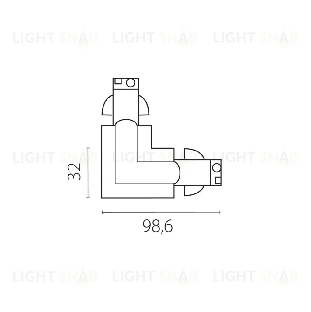 Соединение угловое перекидное с подводом питания к треку 5040xx-(F)/(R) Lightstar Quattro 504126-FRPS 504126-FRPS