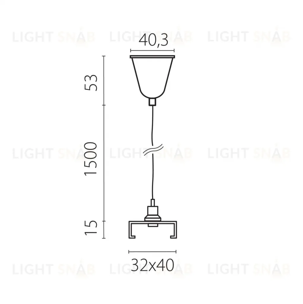 Подвес стандартный тип D треку 5040xx-(F)/(R) 1,5 м Lightstar Quattro 504176-FR1 504176-FR1