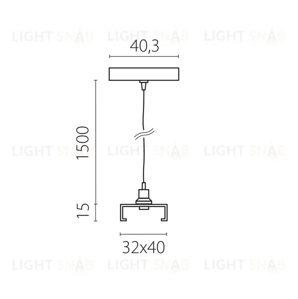Подвес стандартный тип D треку 5040xx-(F)/(R) 1,5 м Lightstar Quattro 504177-FR1 504177-FR1