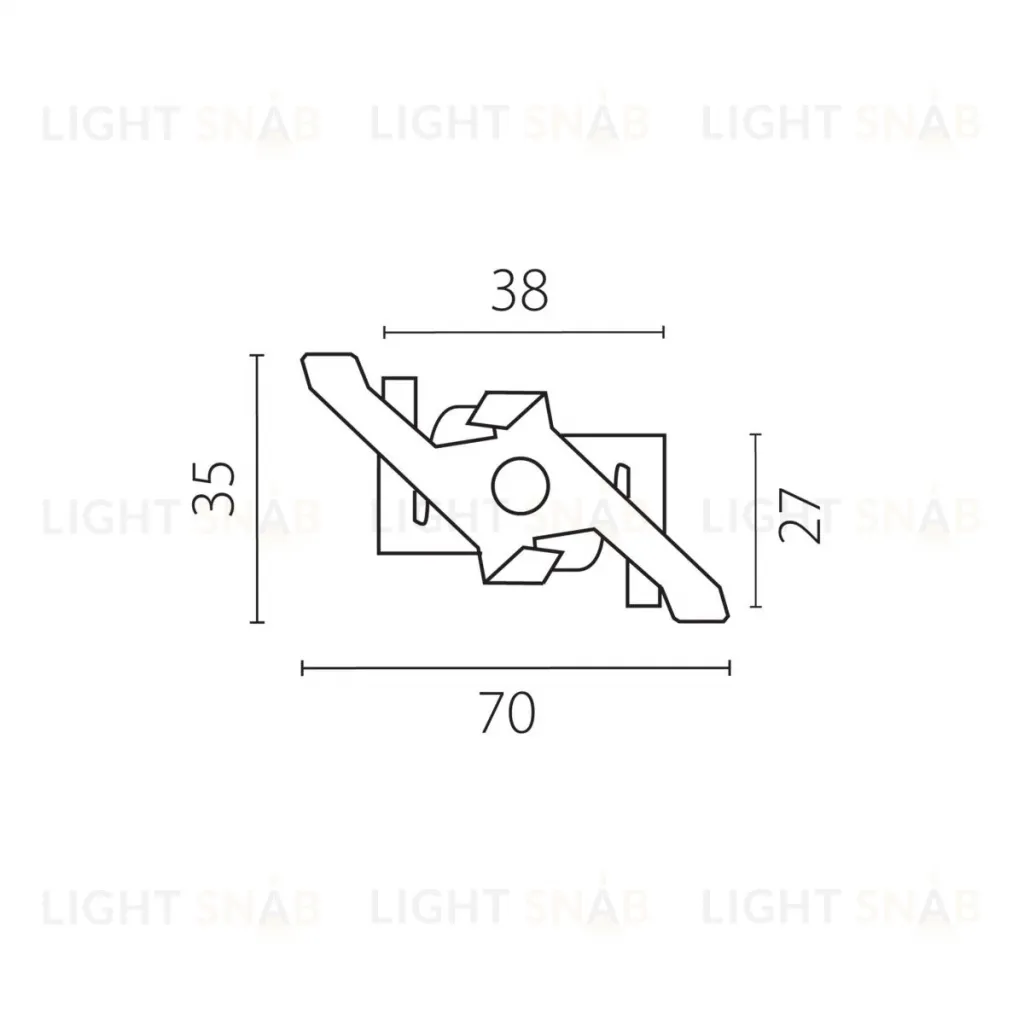 Фиксатор трека к потолку тип G к треку 5040xx-(F)/(R) Lightstar Quattro 504197-02 504197-02