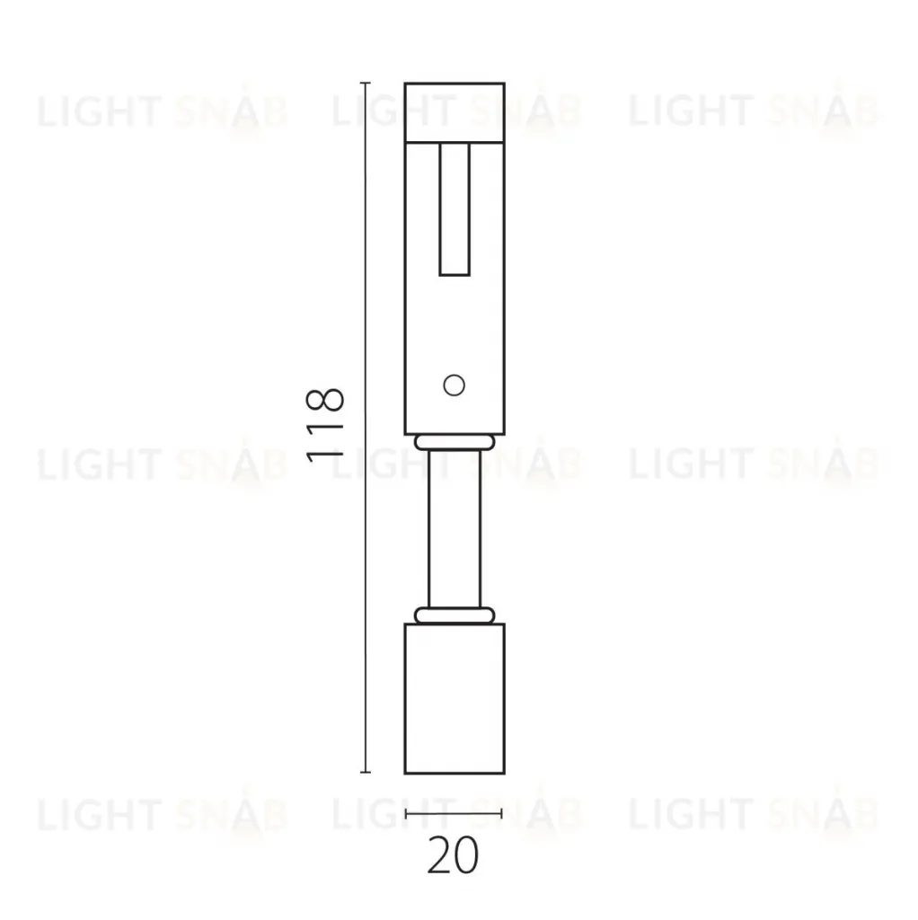 Крепление к потолку /на стену жесткое (118мм) без подвода питания Lightstar Due Hermes 510187 510187