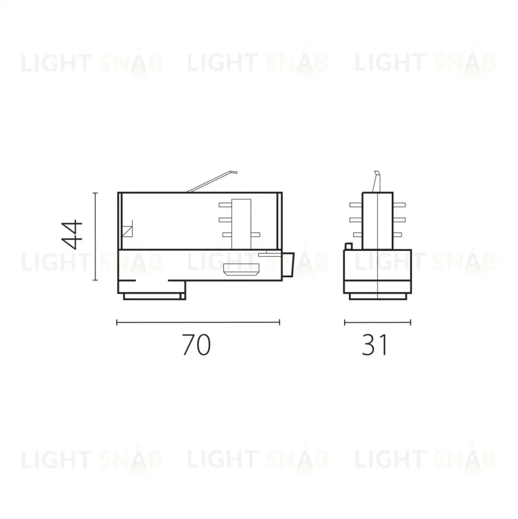 Адаптер для светильника к треку 5030xx-R/5040xx-(F)/(R) Lightstar Quattro 594007-403 594007-403