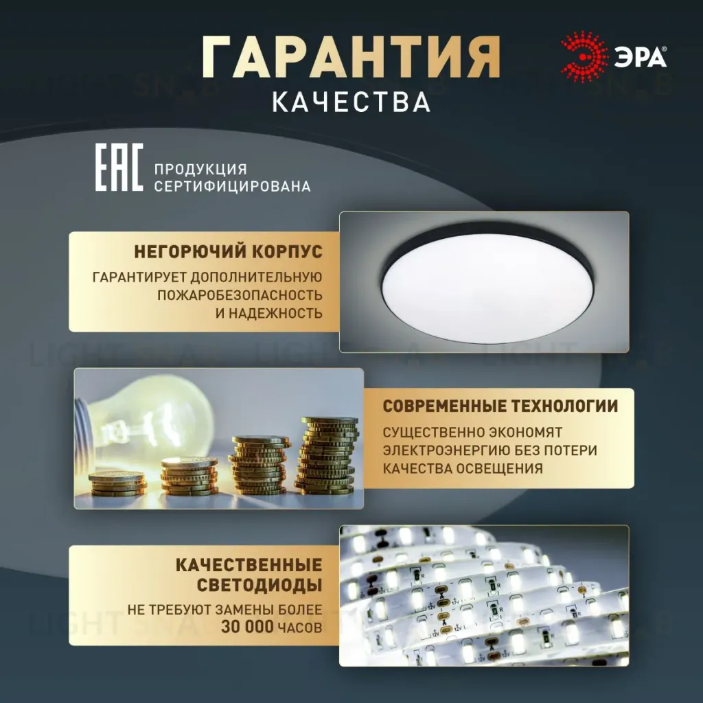 Потолочный светильник ЭРА Классик SPB-6 Slim Base BK 70W-5K 5000К Б0069777 Б0069777
