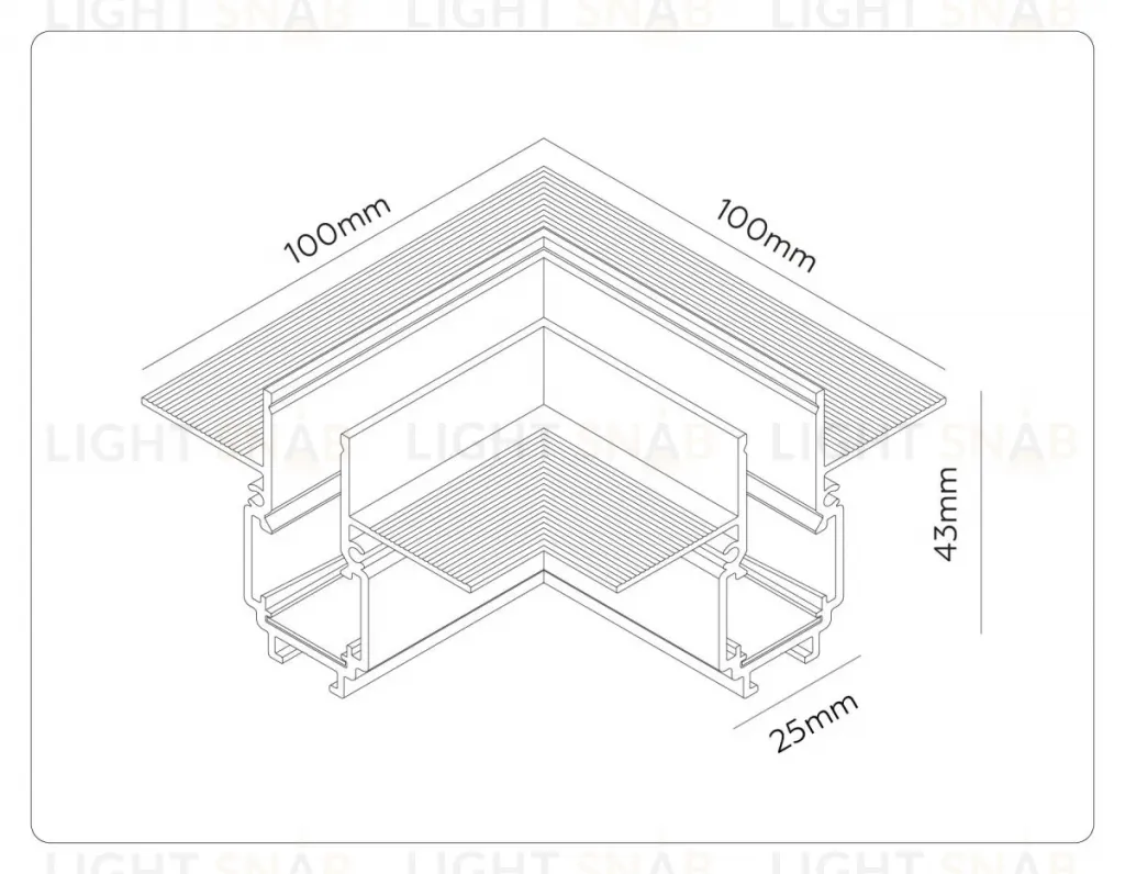 Коннектор угловой для встраиваемого магнитного шинопровода Ambrella Light Track System GL1971 GL1971